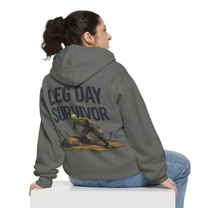 Leg Day Survivor! - Funny Gym Hoodie - Unisex Fitness Sweatshirt - Workout Apparel - S-5XL