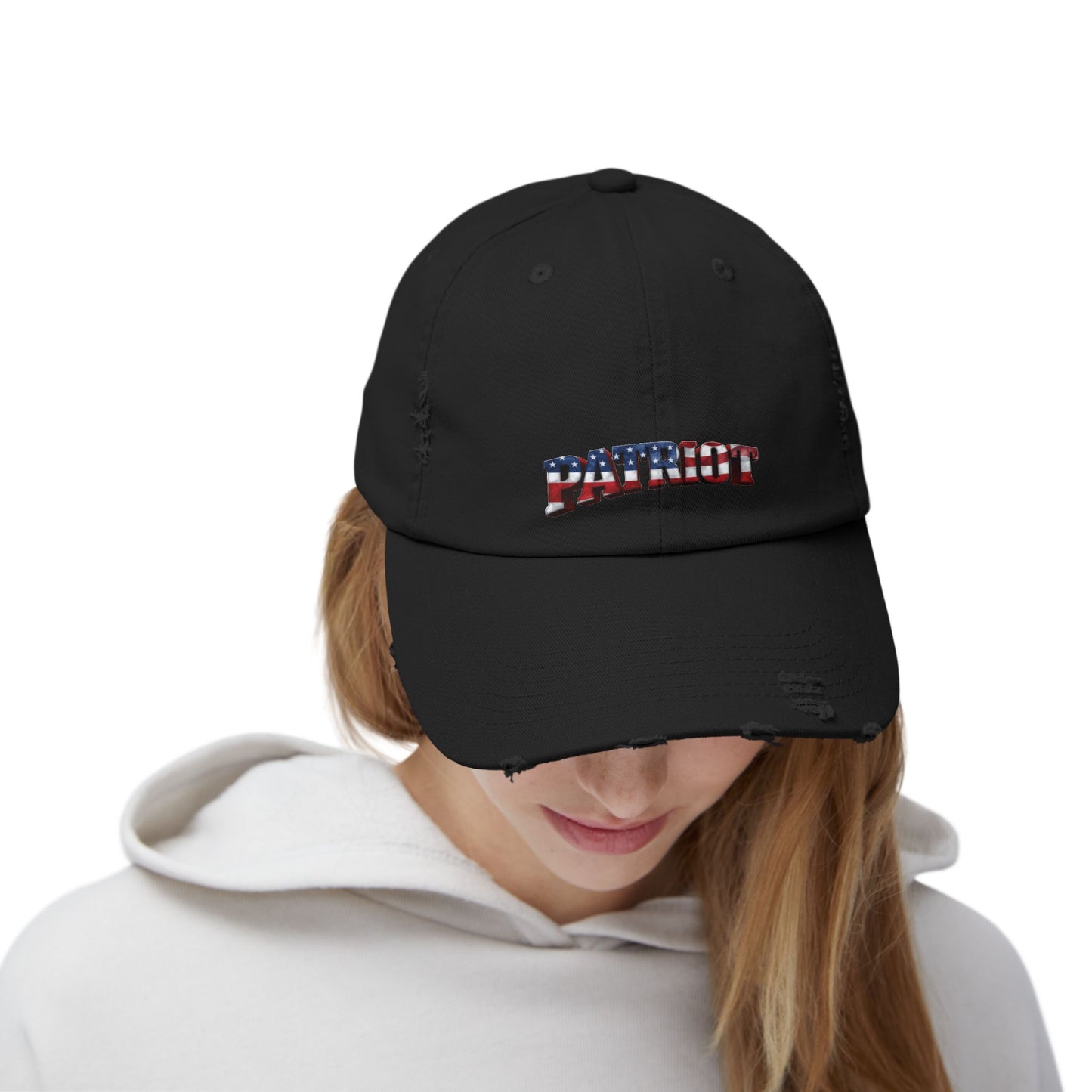 PATRIOT Distressed Dad Hat | American Flag Stars & Stripes Baseball Cap