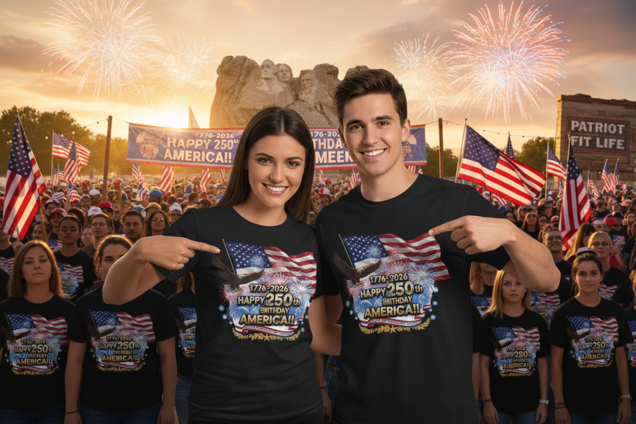 Happy 250th Birthday America T-Shirt | Patriotic Eagle & Flag Tee 1776–2026