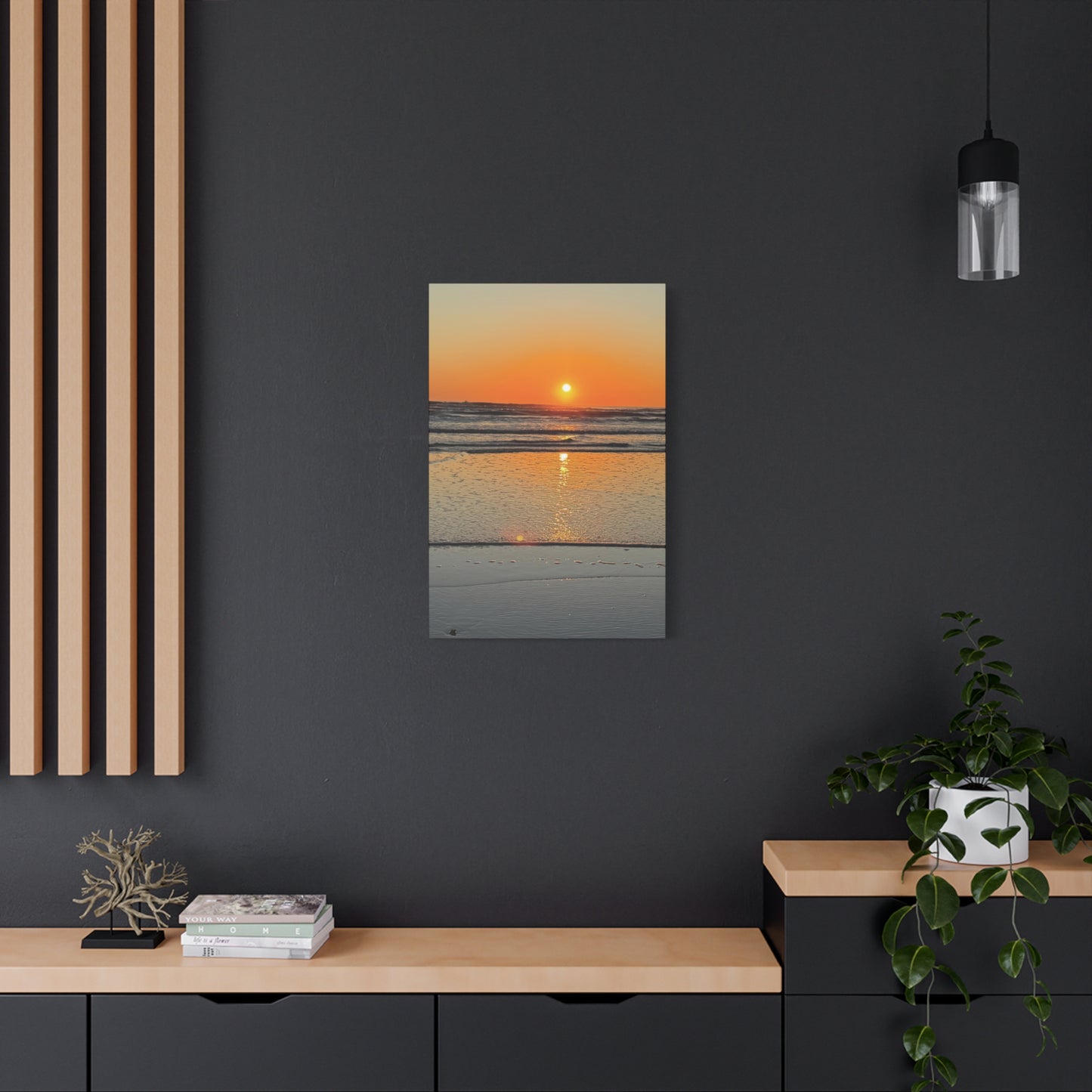 Stunning Sunset Beach Canvas Print, Ocean Decor, Wall Art, Home Decor, Coastal Artwork for Living Room
