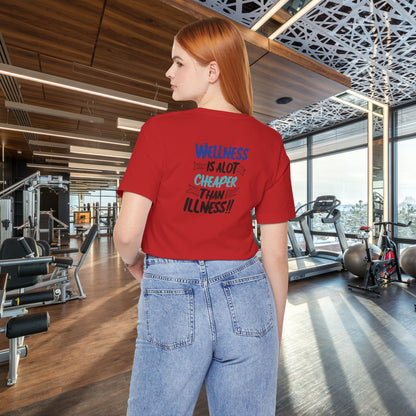 Wellness Awareness Unisex Tee - Wellness Is Alot Cheaper Than Illness!! - Design - S - 3XL - Motivational Health T-Shirt for Self-Care Enthusiasts - Gift for Wellness Events - Positive Vibe Shirt -  [...]
