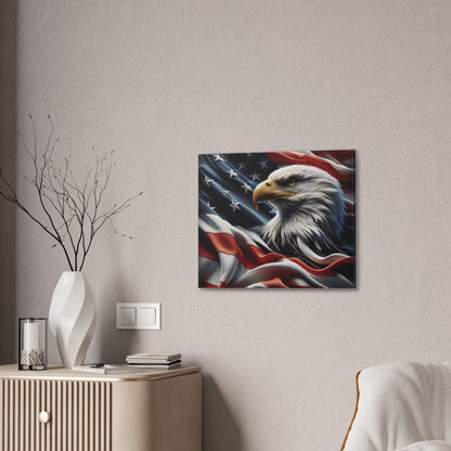 Patriotic Canvas Wall Art, American Eagle & Flag Print, Home Decor for Veterans, Memorial Day, Independence Day, Gifts