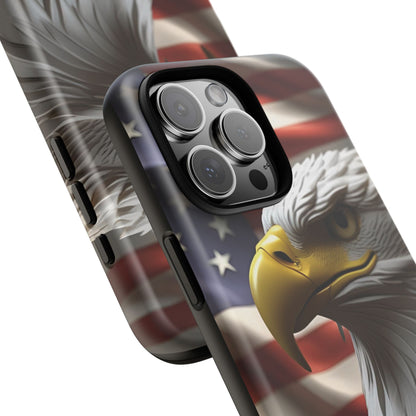 Tough Phone Cases - Patriotic - American Flag Eagle Design - Red White & Blue - Multiple Sizes -