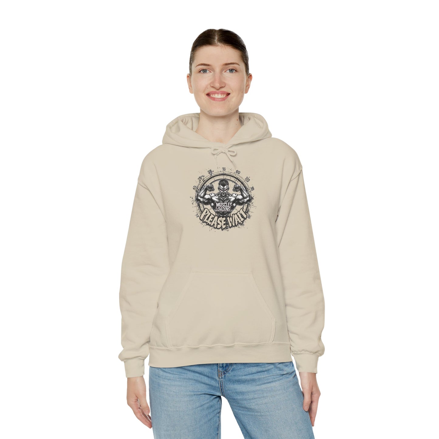 Unisex - Muscles Loading…Please Wait - Heavy Blend™ Hooded Sweatshirt - Motivational Fitness Hoodie - Workout Sweatshirt - Gym Apparel - Inspirational Gift - Holiday Gift