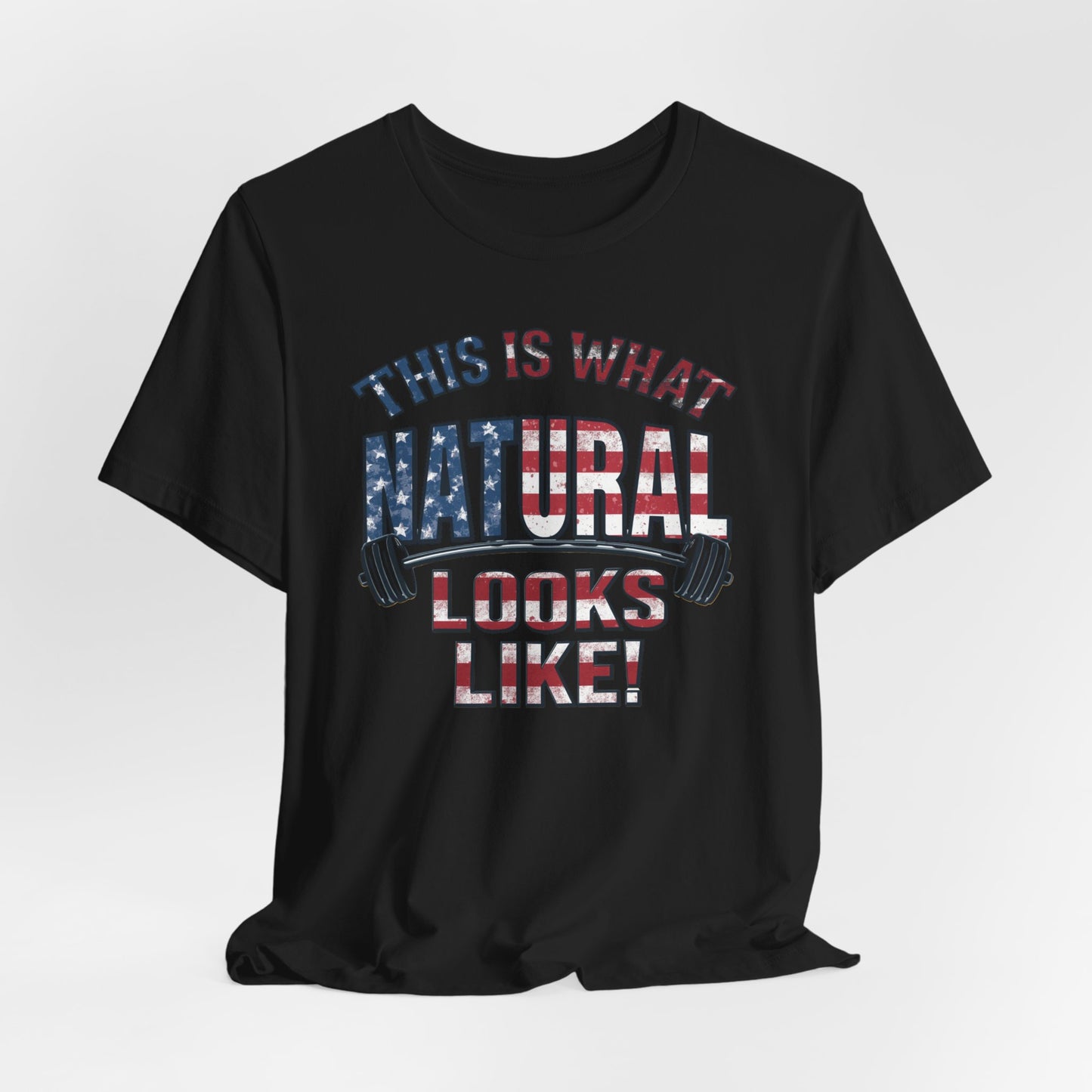 American Flag Natural Looks Fitness T-Shirt | Patriotic Gym Tee