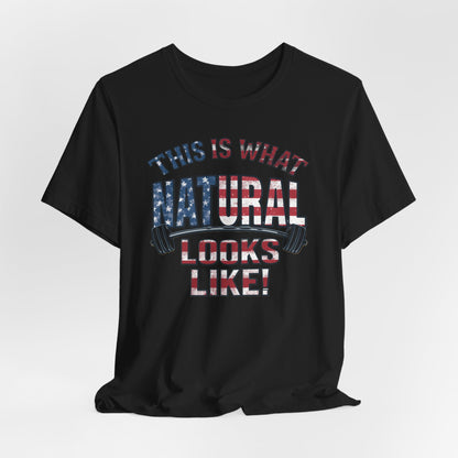 American Flag Natural Looks Fitness T-Shirt | Patriotic Gym Tee