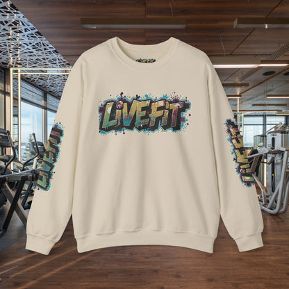 Live Fit Crewneck Sweatshirt - Trendy Fitness Apparel -  Unisex Casual Wear -  Sports Gift -  Workout Fashion -  Street Style Sweatshirt -