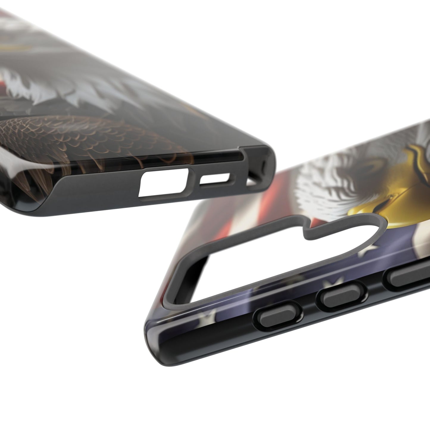 Tough Phone Cases - Patriotic - American Flag Eagle Design - Red White & Blue - Multiple Sizes -
