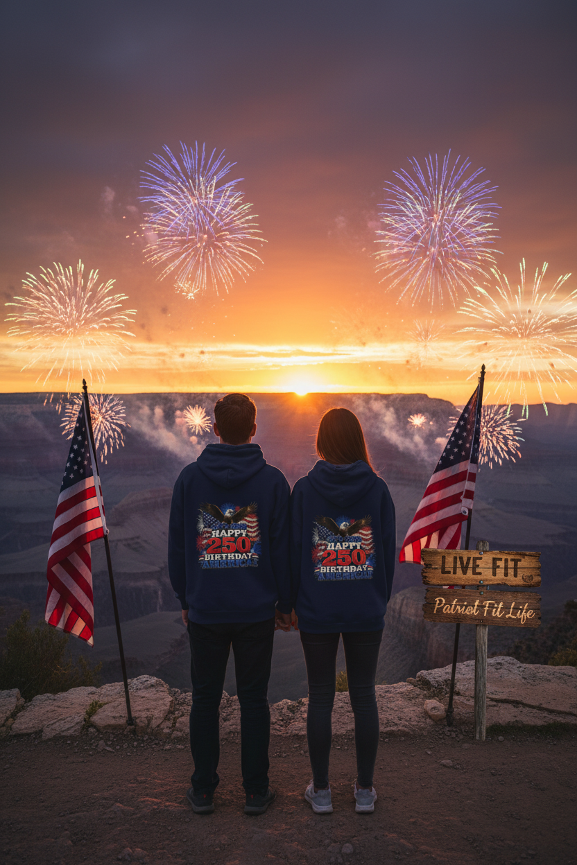 1776–2026 Happy 250th Birthday America!!! Hoodie | Patriotic Eagle & Flag Sweatshirt