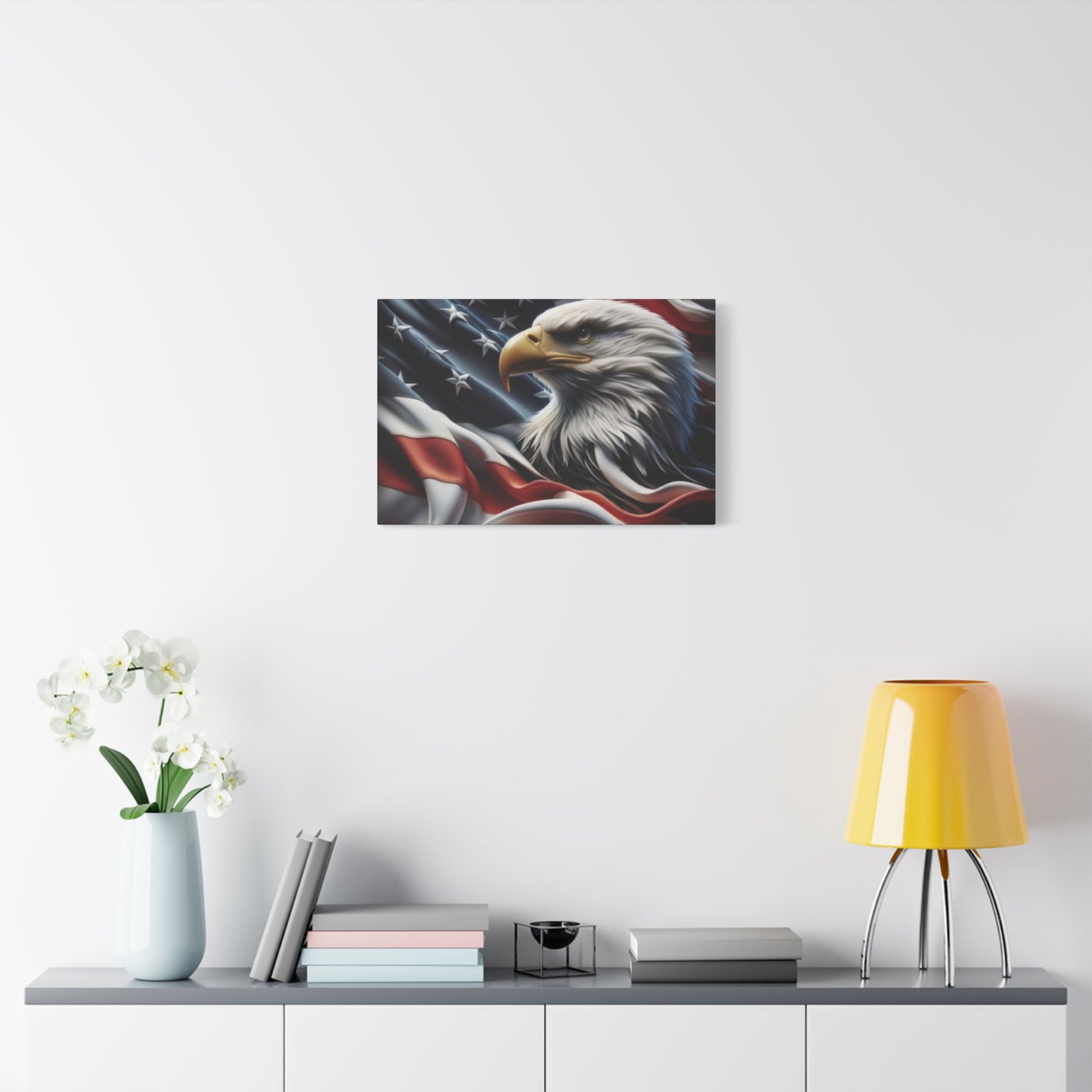 Patriotic Eagle Gallery Wrapped Canvas Art - American Flag Wall Decor - Red White Blue - USA Pride - Holiday Gift -  4th of July Home Decoration - Veteran Gift -  USA Theme Art - Print On Sides - Mirror Sides -