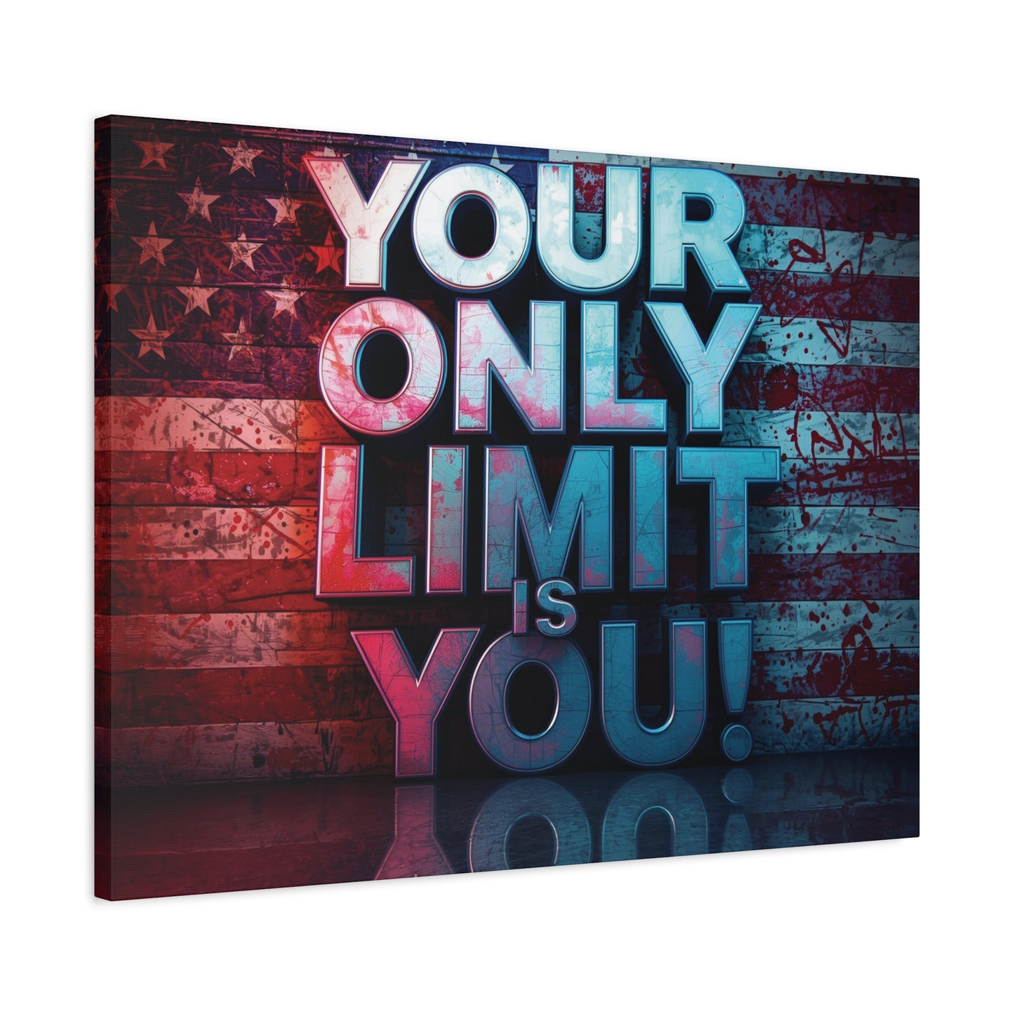 Motivational Wall Art Canvas, Your Only Limit Is You! Inspirational Decor for Home Office, Inspirational Gift, American Flag, Limitless Living, Personal [...]