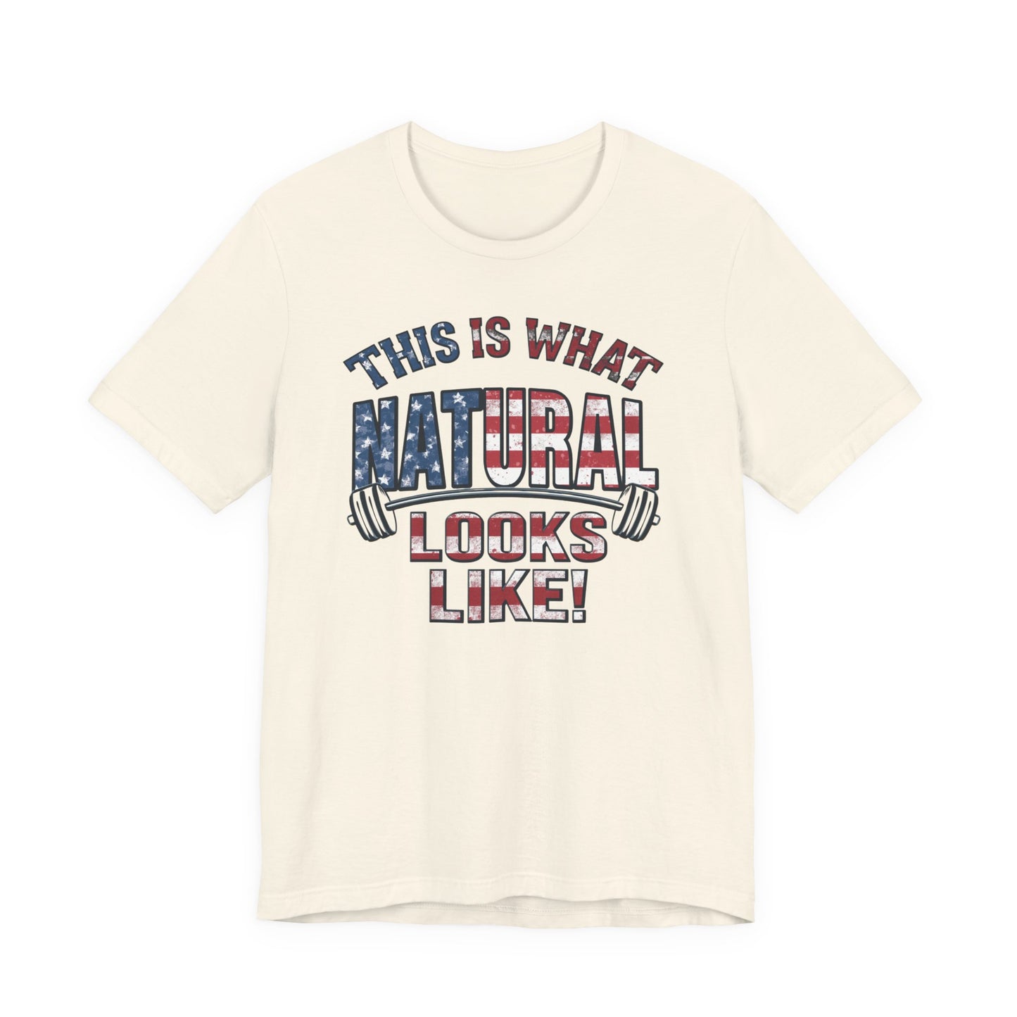 American Flag Natural Looks Fitness T-Shirt | Patriotic Gym Tee