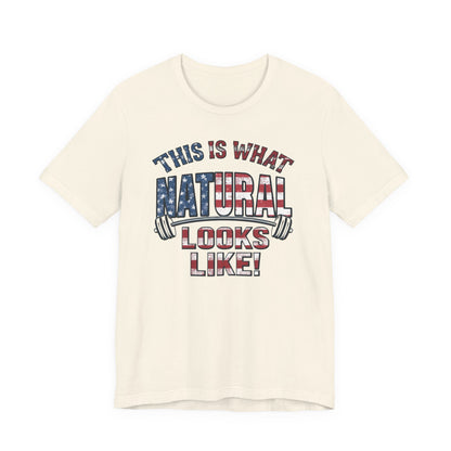 American Flag Natural Looks Fitness T-Shirt | Patriotic Gym Tee