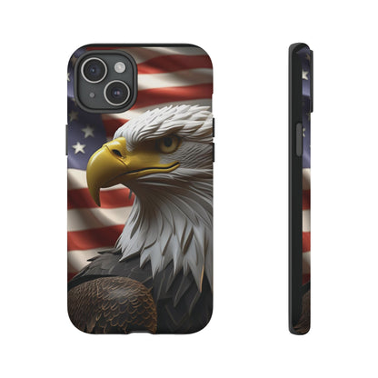 Tough Phone Cases - Patriotic - American Flag Eagle Design - Red White & Blue - Multiple Sizes -