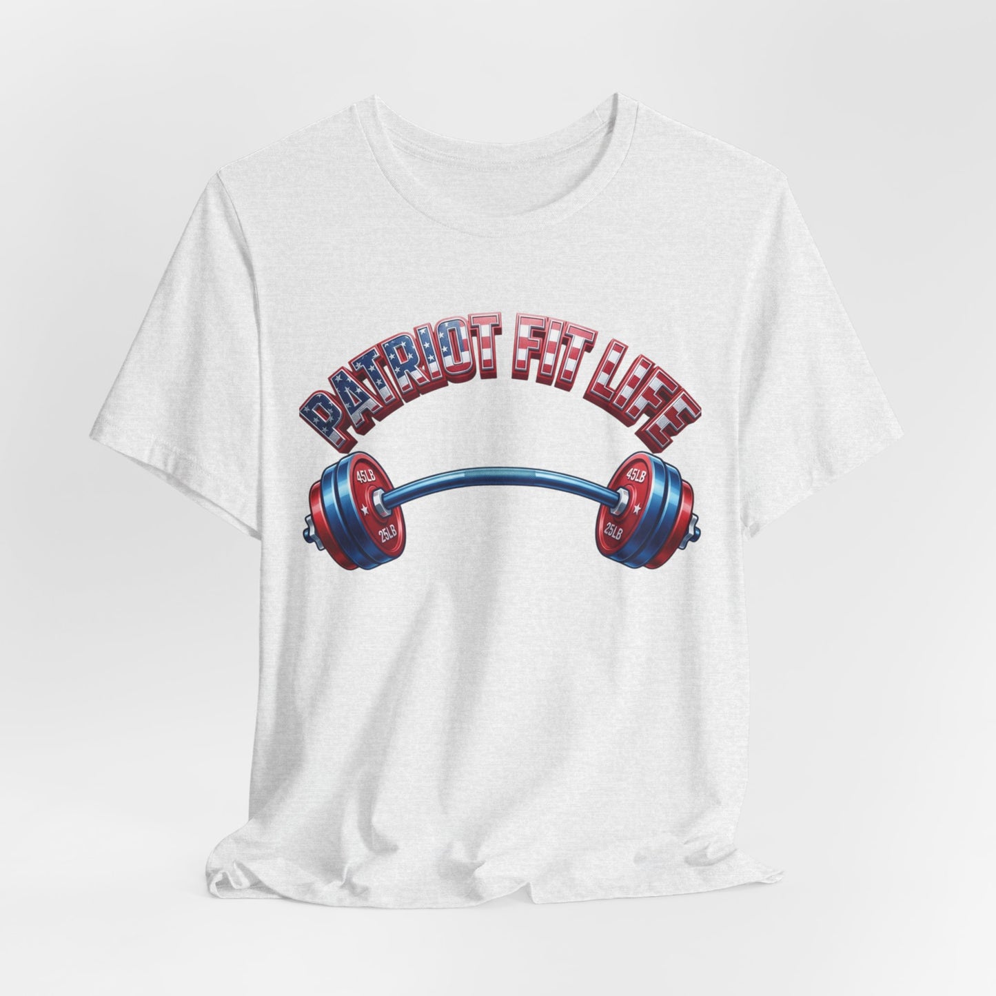 Patriot Fit Life T-Shirt | American Flag Barbell Arch Gym Tee – LIVE FIT
