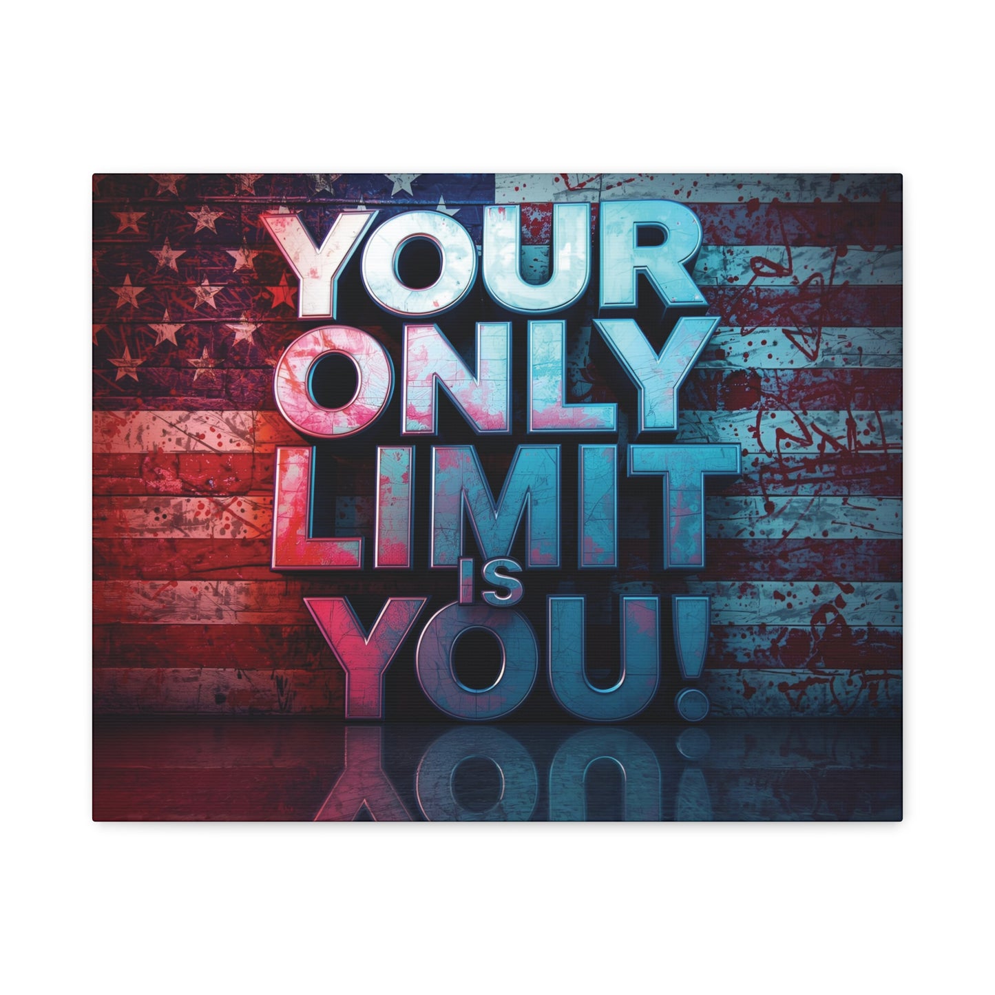Motivational Wall Art Canvas, Your Only Limit Is You! Inspirational Decor for Home Office, Inspirational Gift, American Flag, Limitless Living, Personal [...]
