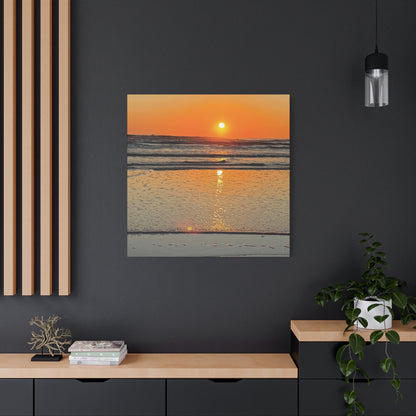 Stunning Sunset Beach Canvas Print, Ocean Decor, Wall Art, Home Decor, Coastal Artwork for Living Room