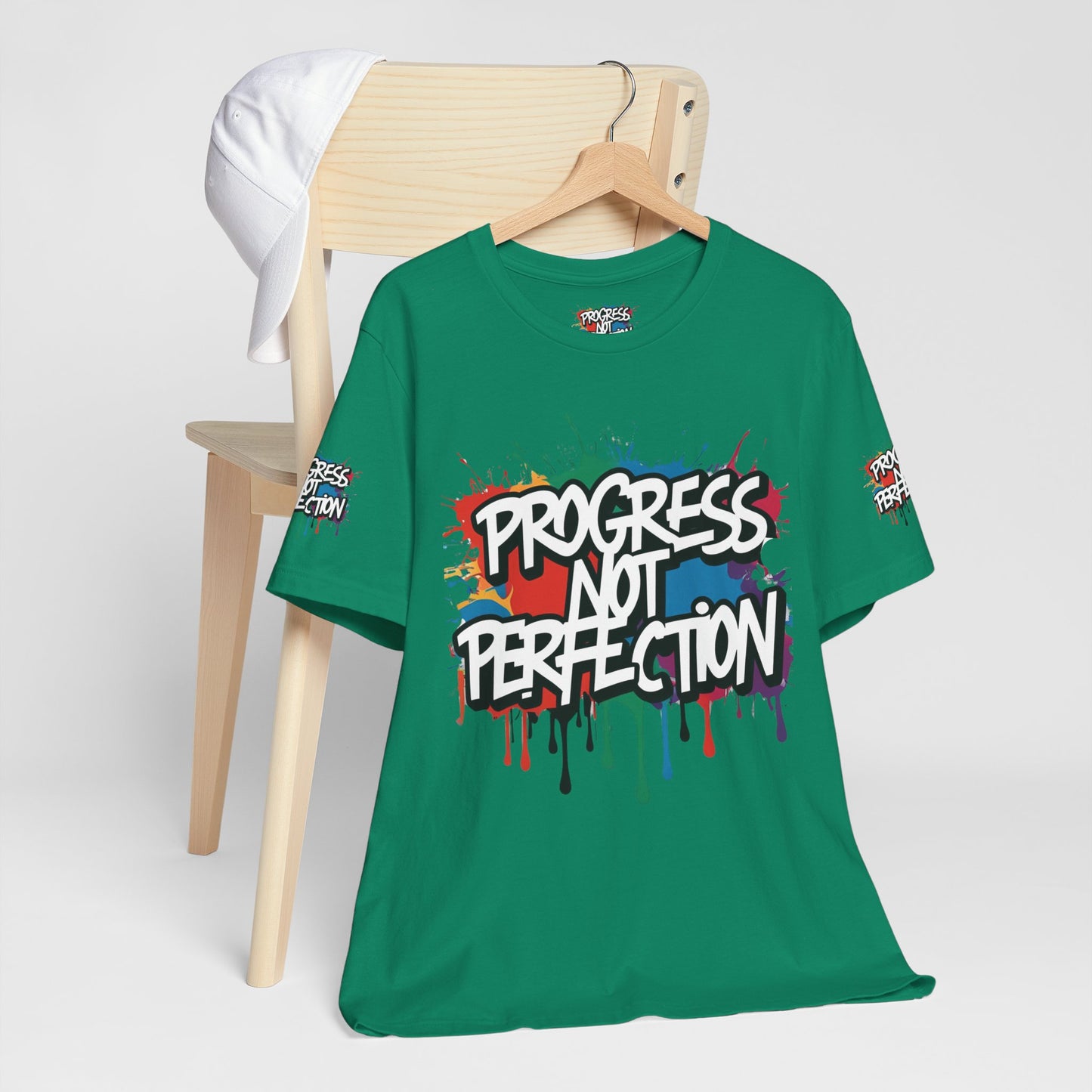 💥 Vibrant   💥   Eye-catching   💥   Motivational    💥 All  Over Print   💥 Unisex T-shirt  💥   Progress  Not  Perfection   💥  Art-Inspired   💥  Apparel  💥  Sizes  XS  x  4XL 💥