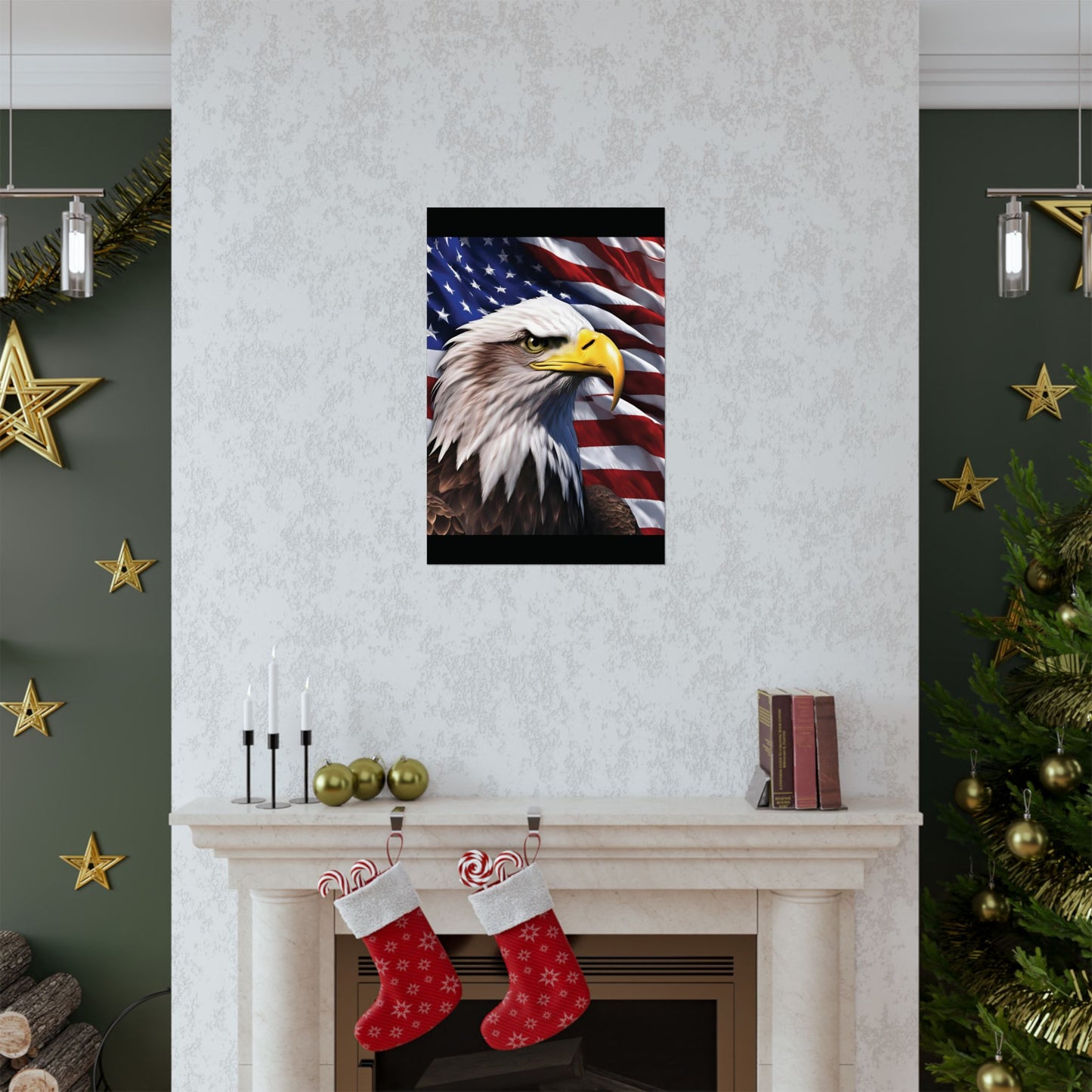 💥 Patriotic 💥 Bald Eagle 💥 Red White & Blue 💥 Wall Art 💥 Matte  💥 Vertical Poster 💥