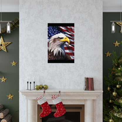 💥 Patriotic 💥 Bald Eagle 💥 Red White & Blue 💥 Wall Art 💥 Matte  💥 Vertical Poster 💥