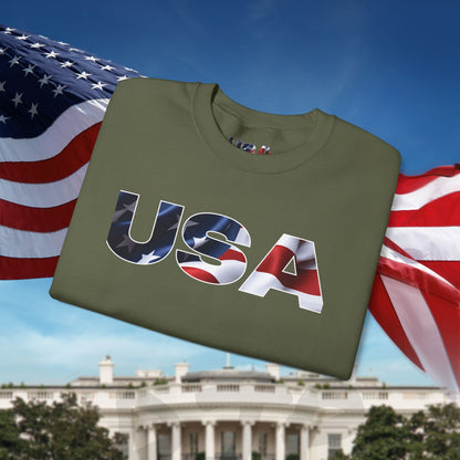 Patriotic USA Crewneck Sweatshirt - Unisex Heavy Blend - American Pride - National Pride Gift - S-5XL