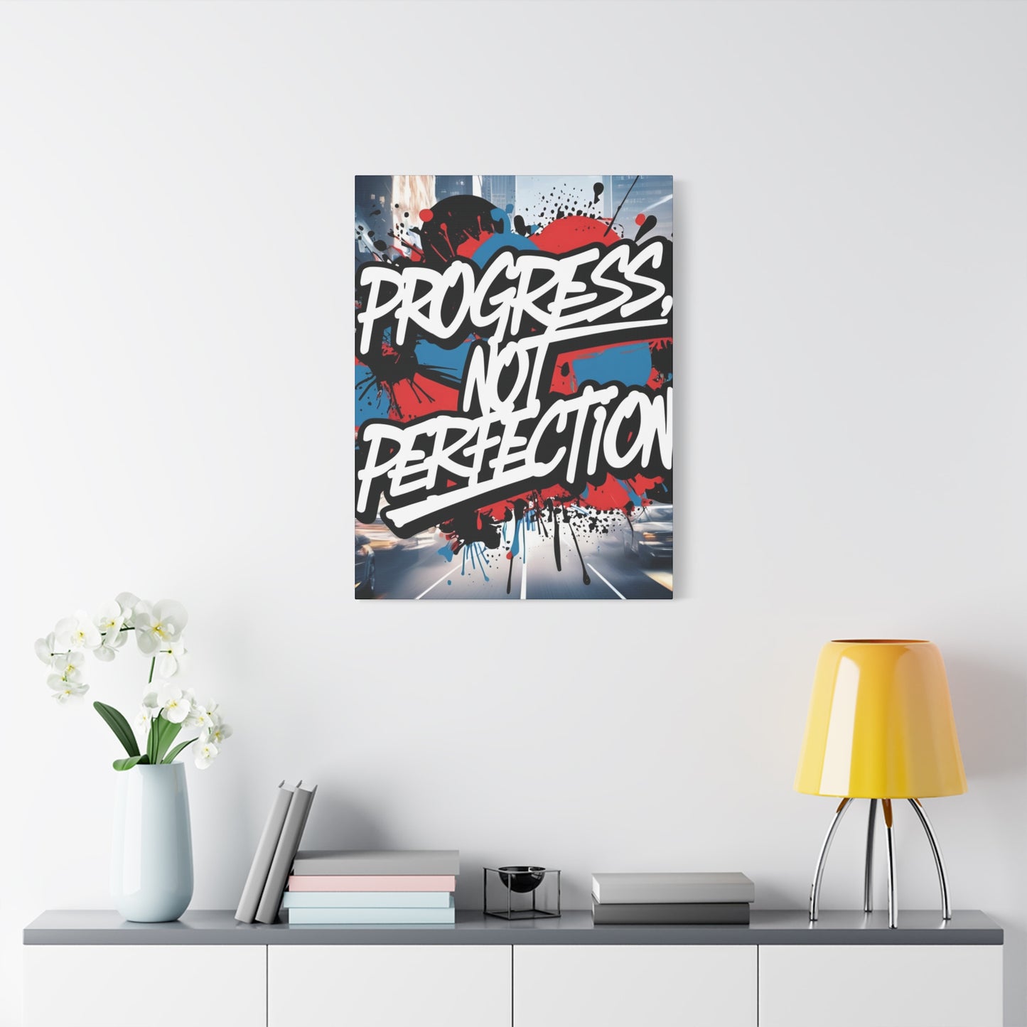 💥 Motivational 💥 Uplifting 💥 Canvas Art  💥 Progress Not Perfection Print  💥 Positive Vibe Décor  💥 Eco-Friendly  UL- Certified  Inks 💥 Gift  Giving 💥 Horizontal Is In A Different Listing 💥