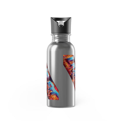 Vibrant - LIVE FIT - Stainless Steel  - 20oz - Water Bottle - Flip Top Spout - With Straw - Eco-Friendly -