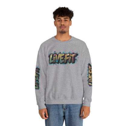 Live Fit Crewneck Sweatshirt - Trendy Fitness Apparel -  Unisex Casual Wear -  Sports Gift -  Workout Fashion -  Street Style Sweatshirt -