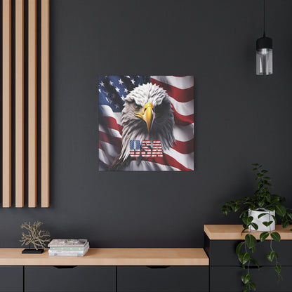 American Eagle Canvas Wall Art - Patriotic Flag Decor - USA Pride