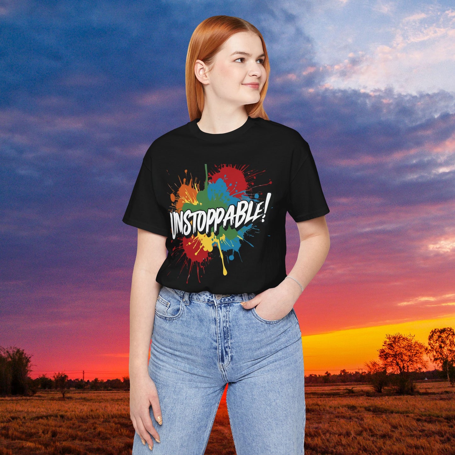 Unstoppable Design Tee - Vintage  Retro  Unisex  Tee - Classic  T-Shirt - Graphic Tee - Casual  Shirt - Short  Sleeve  Shirt