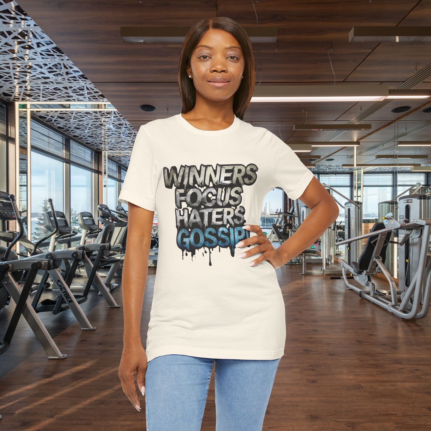 Winners Focus Haters Gossip! Tee - Motivational Graphic Shirt -  Unisex Tee for Casual Wear -  Gift for Friends -  Streetwear Fashion