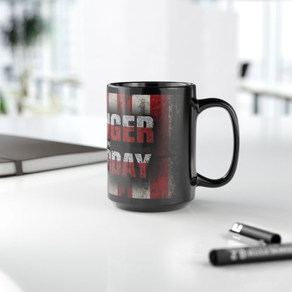 Motivational Black Mug - Stronger Than Yesterday - Coffee Lover Gift, Fitness Enthusiast Mug, Patriotic Décor, Inspirational