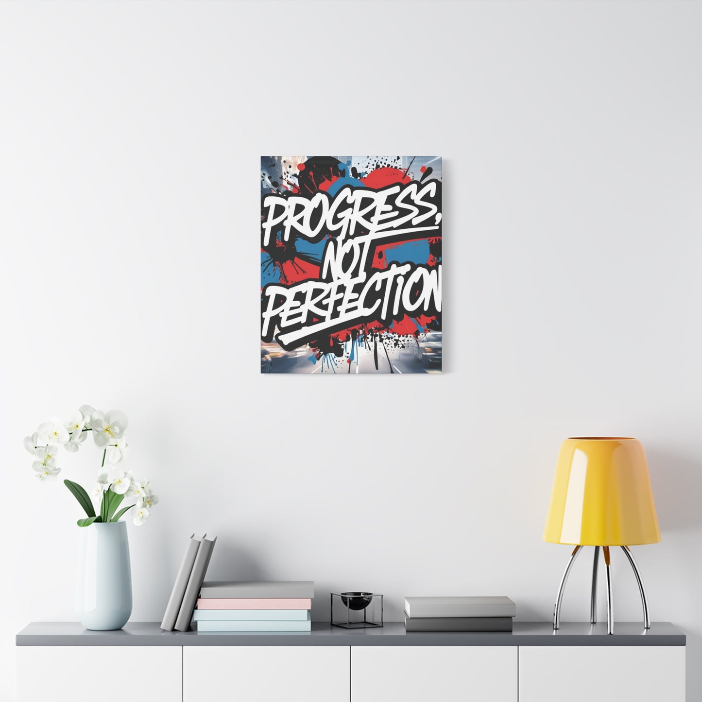 💥 Motivational 💥 Uplifting 💥 Canvas Art  💥 Progress Not Perfection Print  💥 Positive Vibe Décor  💥 Eco-Friendly  UL- Certified  Inks 💥 Gift  Giving 💥 Horizontal Is In A Different Listing 💥