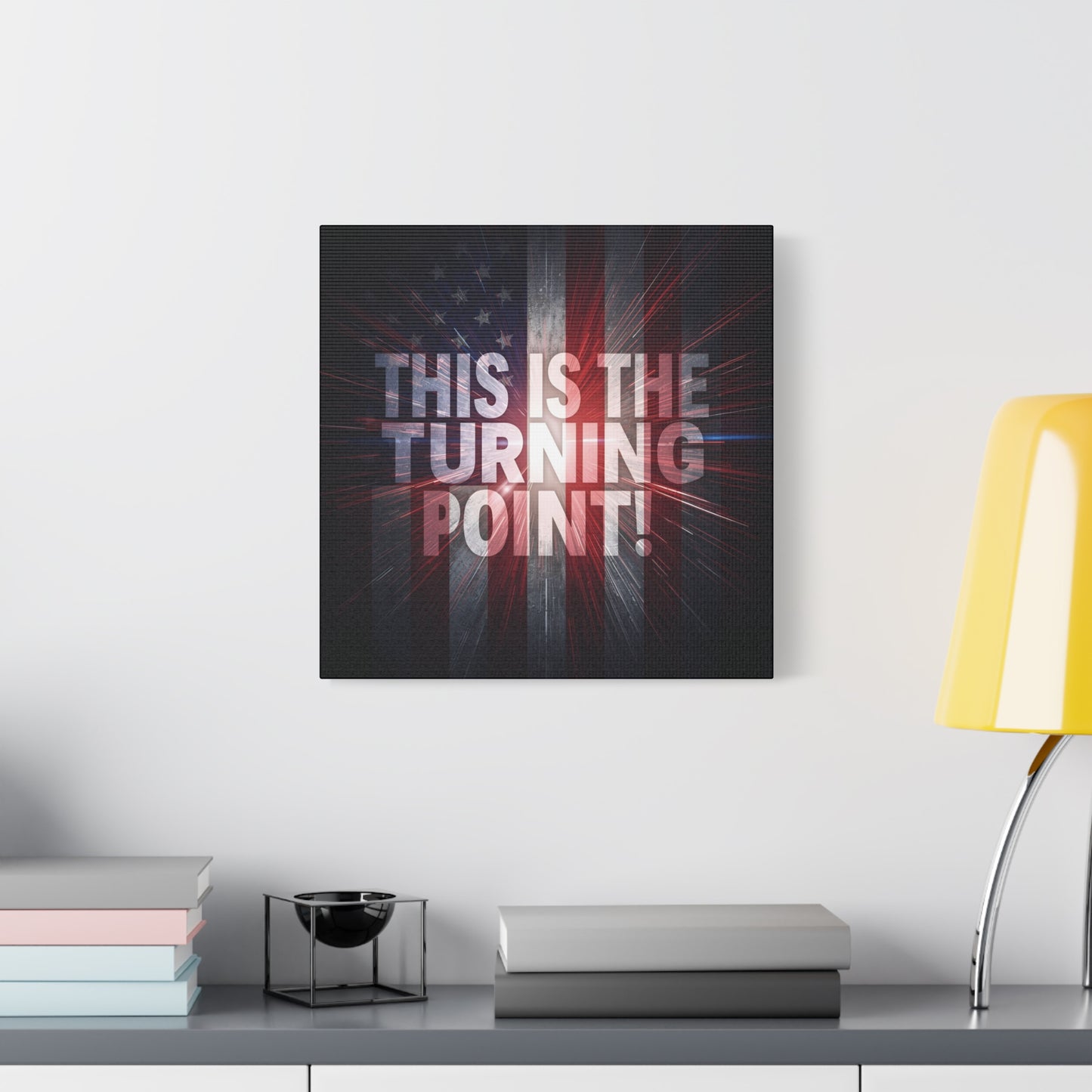 Charlie Kirk - This Is The Turning Point! - Red White Blue - Stunning American Flag Backdrop Design - Patriotic - Motivational Wall Art - Canvas - Multiple Sizes