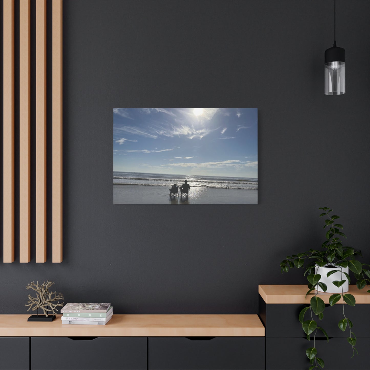 Beach Sunset Canvas Art, Stretched Canvas Print, Coastal Home Decor, Ocean Wall Art, Serene Landscape Painting
