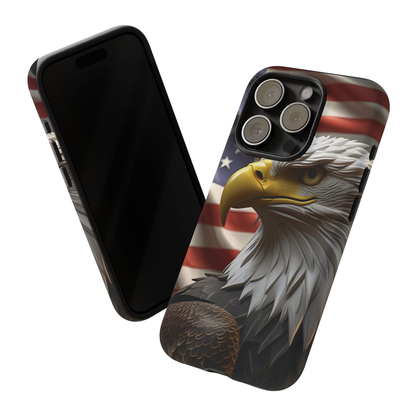 Tough Phone Cases - Patriotic - American Flag Eagle Design - Red White & Blue - Multiple Sizes -