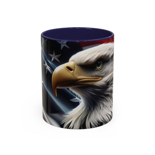 Patriotic Eagle Coffee Mug, 11oz & 15oz, US Flag Mug, Gift for Veterans, Independence Day Decor, Americana Drinkware