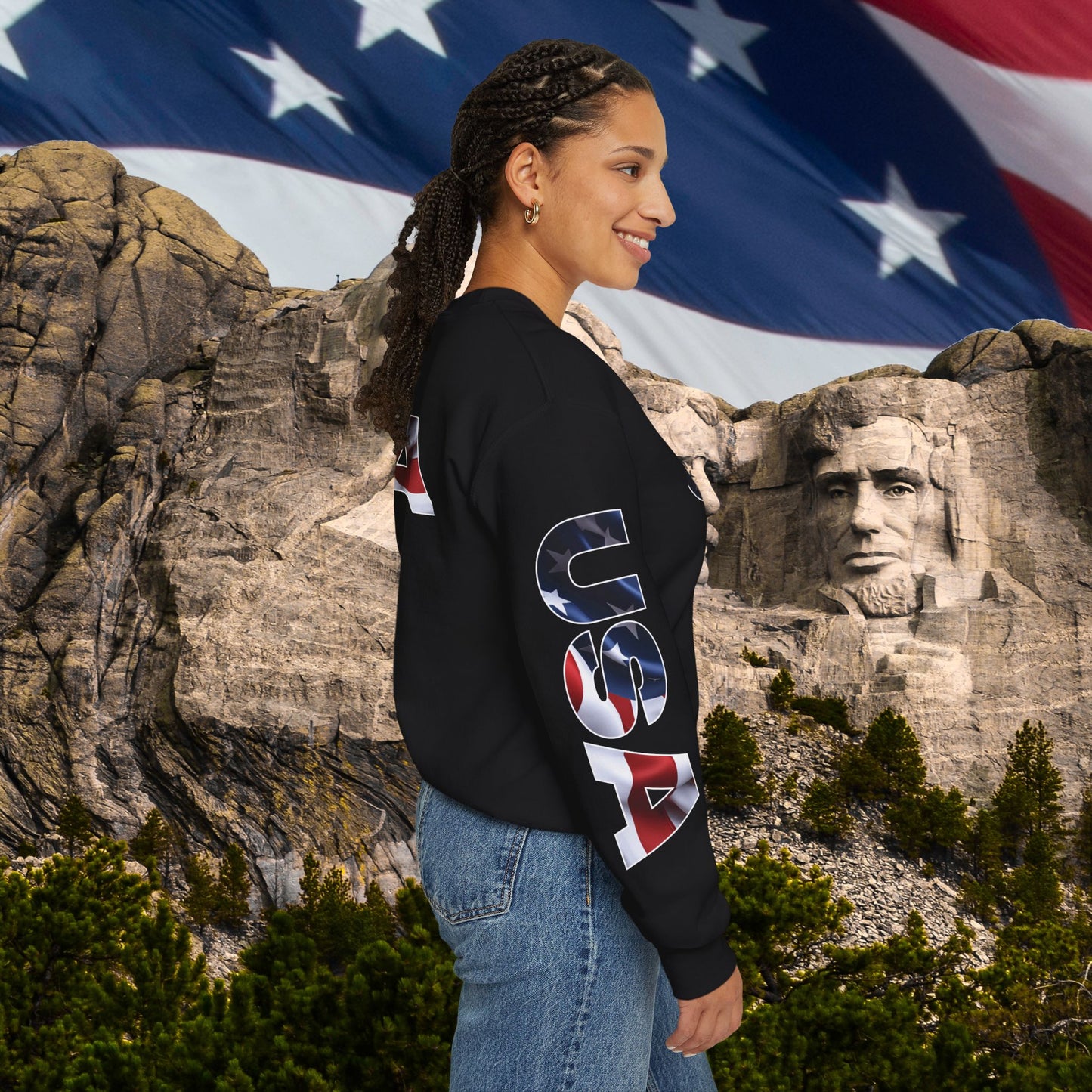 Patriotic USA Crewneck Sweatshirt - Unisex Heavy Blend - American Pride - National Pride Gift - S-5XL