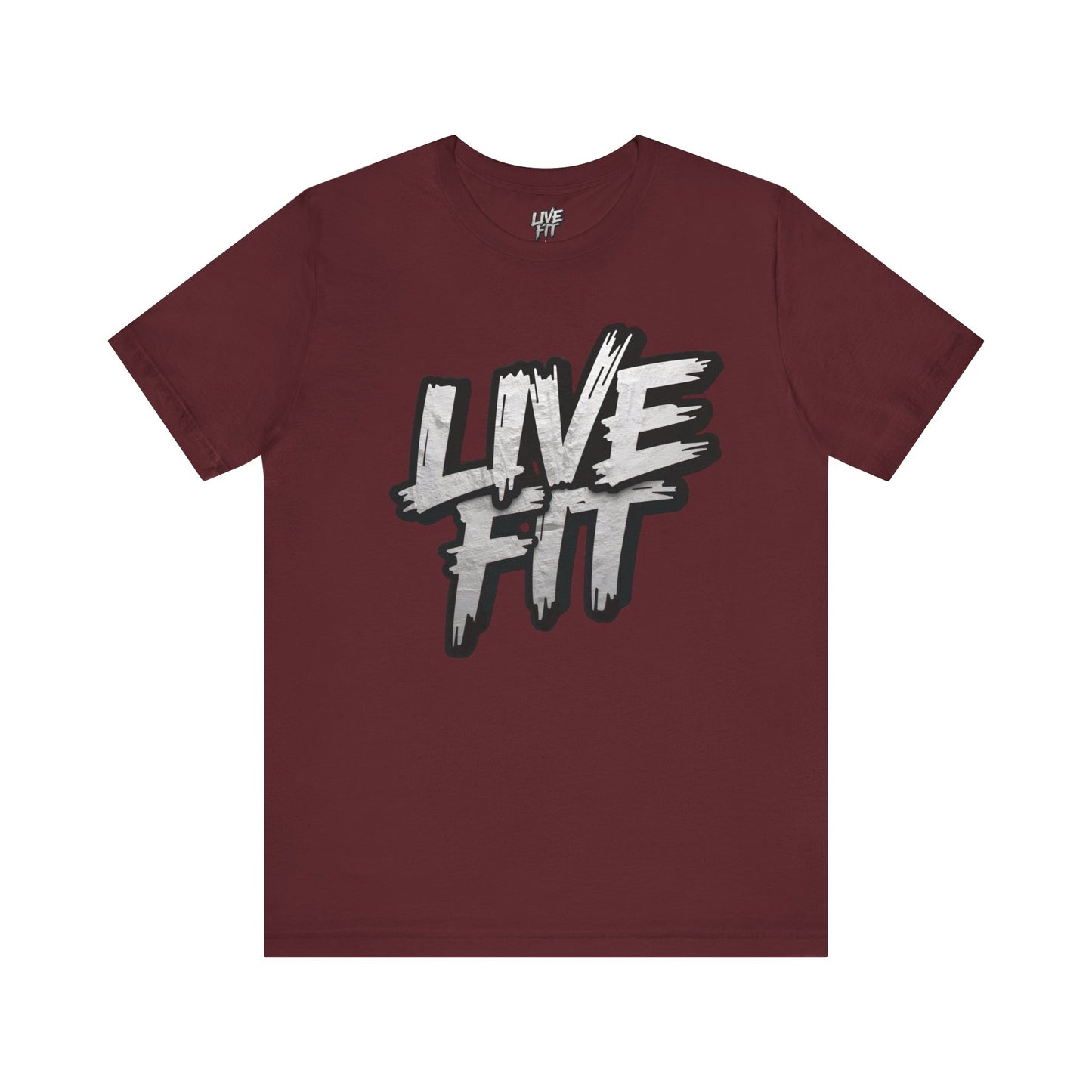 LIVE FIT Unisex Jersey Tee - Fitness Shirt - XS - 4XL -  Workout Apparel -  Motivational T-Shirt - Casual Wear - Gift for Fitness Enthusiasts