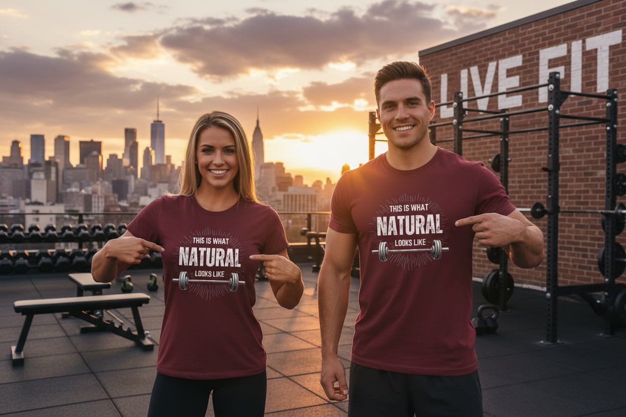 This Is What Natural Looks Like - Barbell T-Shirt | Gym Workout Tee