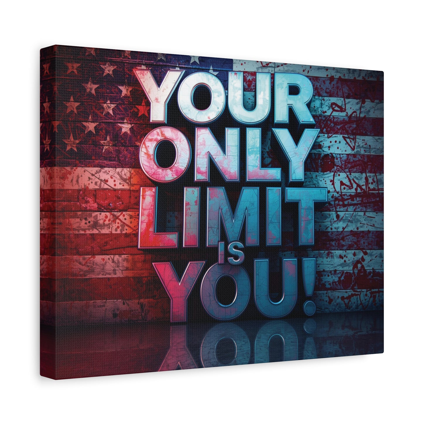 Motivational Wall Art Canvas, Your Only Limit Is You! Inspirational Decor for Home Office, Inspirational Gift, American Flag, Limitless Living, Personal [...]