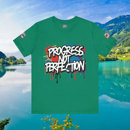 💥 Vibrant   💥   Eye-catching   💥   Motivational    💥 All  Over Print   💥 Unisex T-shirt  💥   Progress  Not  Perfection   💥  Art-Inspired   💥  Apparel  💥  Sizes  XS  x  4XL 💥