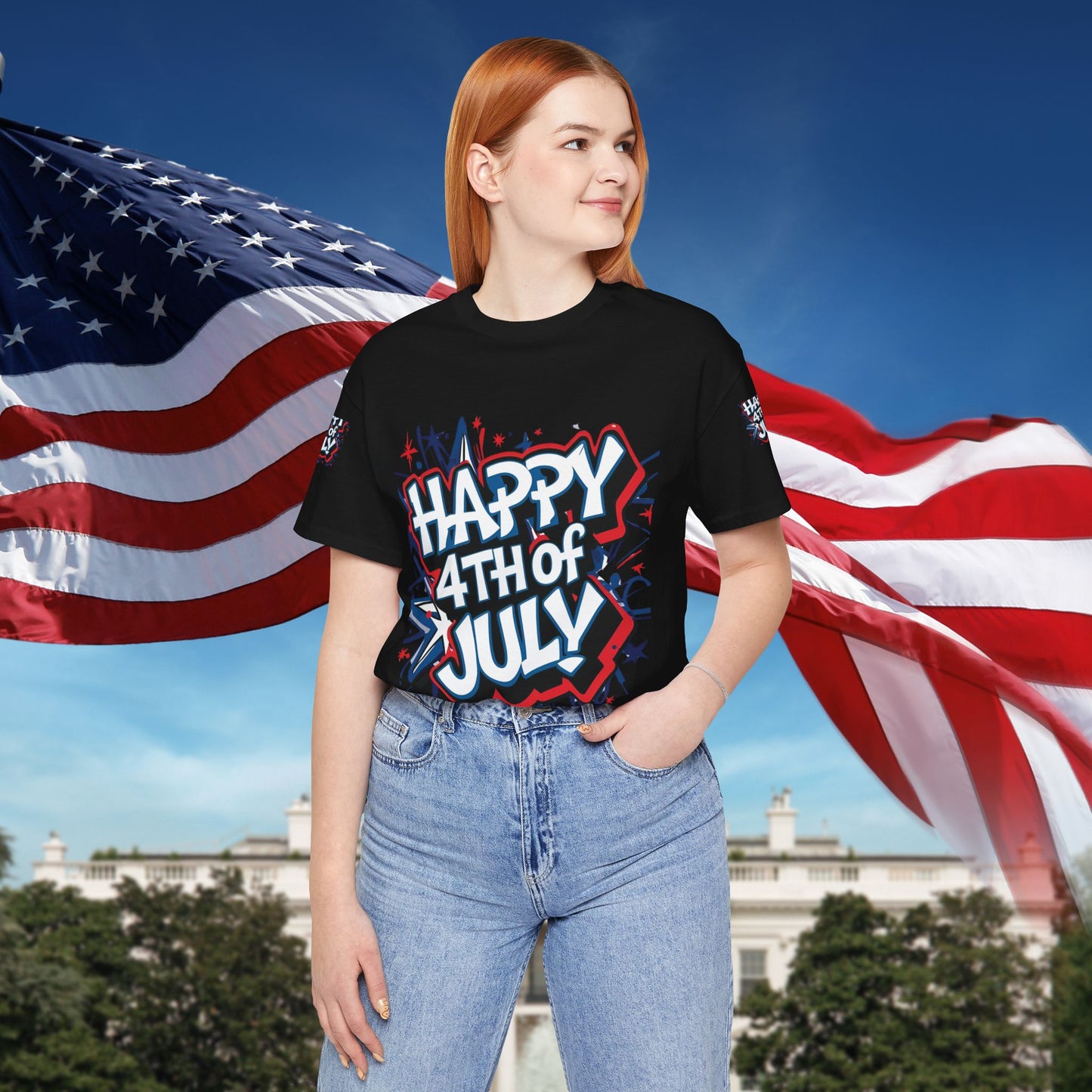 Happy 4th Of July Unisex Jersey Short Sleeve Tee, Independence Day T-Shirt, Patriotic Shirt, Red White Blue Tee, USA Celebration Top