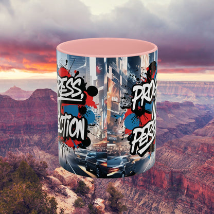 Progress Not Perfection! Graffiti Style Mug - Vibrant Design - 11oz/15oz - 8 Colors