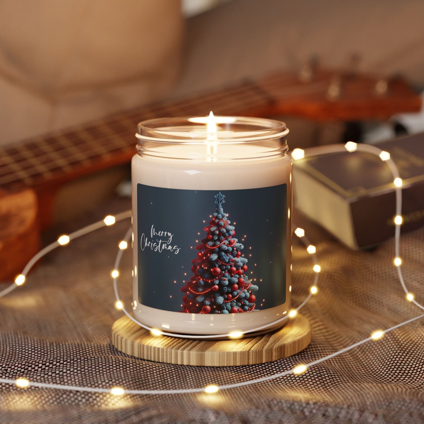 Merry Christmas Scented Soy Candle - 9oz - Holiday Gift - 10 Scent Options - Festive Home Decor - USA Made