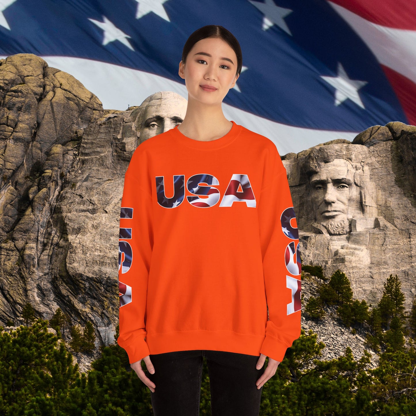 Patriotic USA Crewneck Sweatshirt - Unisex Heavy Blend - American Pride - National Pride Gift - S-5XL