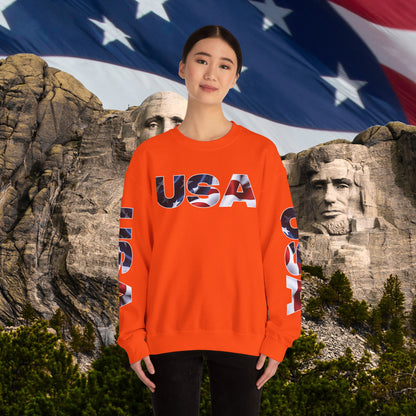 Patriotic USA Crewneck Sweatshirt - Unisex Heavy Blend - American Pride - National Pride Gift - S-5XL