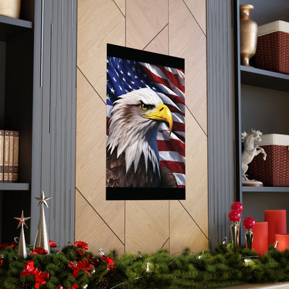 💥 Patriotic 💥 Bald Eagle 💥 Red White & Blue 💥 Wall Art 💥 Matte  💥 Vertical Poster 💥