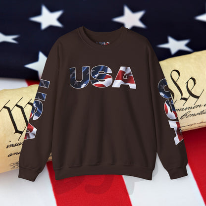Patriotic USA Crewneck Sweatshirt - Unisex Heavy Blend - American Pride - National Pride Gift - S-5XL
