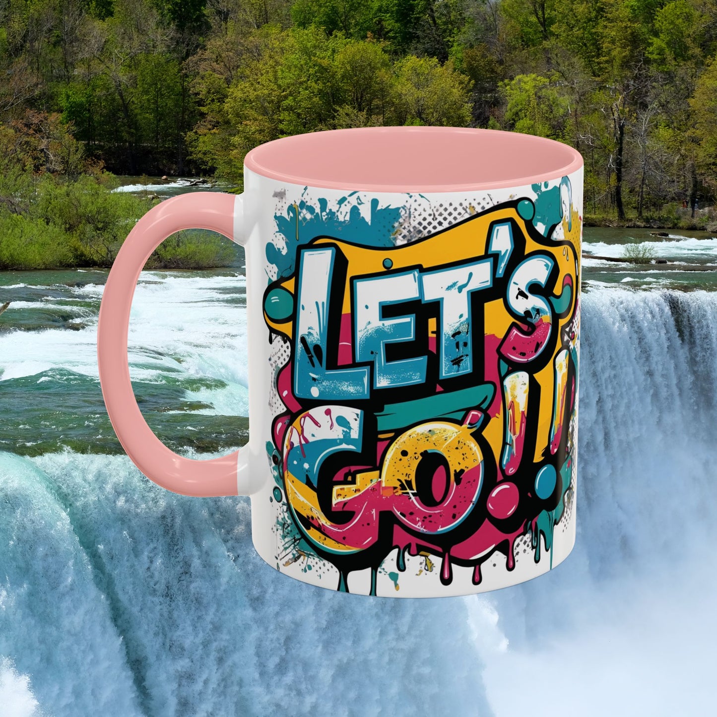 Vibrant   Ceramic  Mug    Inspirational      Let's Go!     Graffiti  Mug      Coffee Mug        Progress  Not  Perfection   Sizes   11oz  &  15oz    Birthday Gift   Graduation Gift    8  Different  Color Options